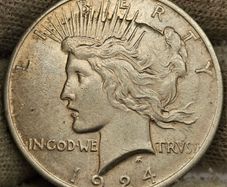 USA United States Silver 1924 Peace Dollar