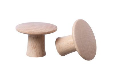 Set of 2 Wooden knobs, 37mm