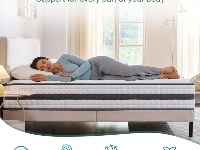 King Mattress, Hybrid Memory Foam and Spring, Zonal Support, Decompression, Medium Firm, Soft and Breathable Cloth, Mattress-in-Box, 150x200x22cm