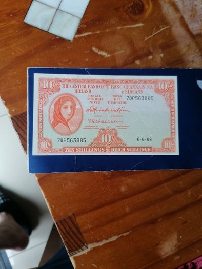 1968 Irish Ten Shillings Banknote