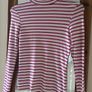 Magenta & White Striped High Neck Top - Size XS/S Image 2