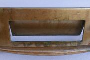 Antique Large Solid Brass Door Knocker Letterbox Handle - 1800s Reclaimed Hardware