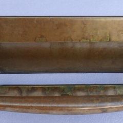 Antique Large Solid Brass Door Knocker Letterbox Handle - 1800s Reclaimed Hardware