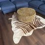 Large Cowhide Rug- Zebra Pattern Image 2