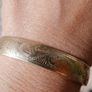 Vintage 9ct Yellow Gold Floral Pattern Bangle Bracelet Vintage 28,4g Image 8