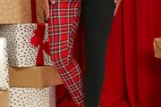 womens tartan 2 tone leggings