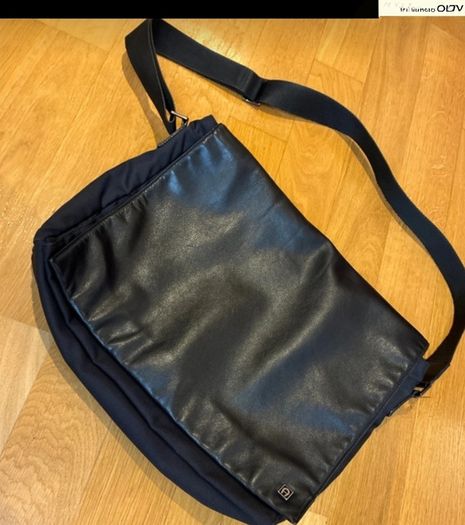Stylish  Etienne Aigner Men's Leather and Nylon Messenger Bag Made in Italy