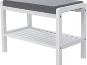 Bamboo Shoe Cabinet with Seat Cushion