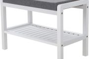 Bamboo Shoe Cabinet with Seat Cushion