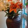 Large Boho Floor Vase & Lilies Image 3