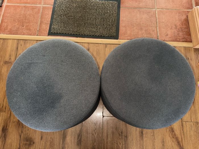 Grey pouffe