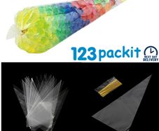 lot of 100 pcs clear sweet cones perfect for candy carts party buffet decoration wedding LOT OF 100 pcs size 25 cm x 13 cm