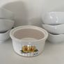 SUNFLOWER RAMEKIN Low-low.  With 6 fluted serving dishes for preserves. Total 7 items. Image 2