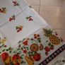 Stunning New Unused Modern Era Fine Linen Hand Printed Tablecloth 52 x 52 inches Image 7