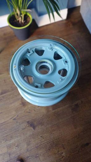 Up cycled Eurofighter Typhoon Main Wheel Coffee Table
