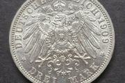 Germany 1909 A Prussia 3 Mark - William II Silver Coin