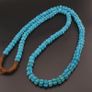 Antique African Style Turqouise Blue Melon Shape Glass Beads Necklace Strand 26 in long Image 4
