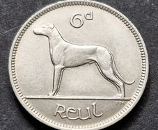 Fantastic Ireland 1945 Six Pence 6d coin