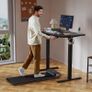 140 x 60 cm Standing Desk Electric Height Adjustable with 2 Hooks Computer 4 Memory Heights and Splice Board Ergonomic Sit Stand Table for Home Office Black Image 2