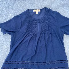 Navy sheer Michael Kors top size M