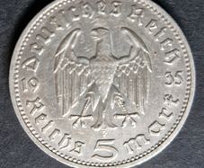 1935 Germany Silver 5 Reichsmark Paul von Hindenburg