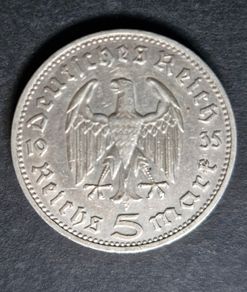 1935 Germany Silver 5 Reichsmark Paul von Hindenburg