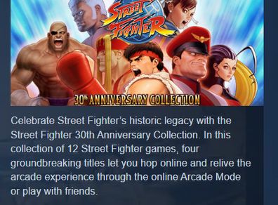 Street Fighter 30th Anniversary Collection (PC, Steam Key)