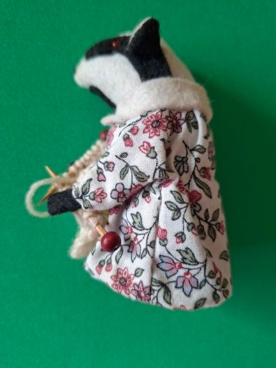 Handmade Felt Badger Figurine