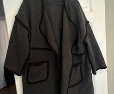 Grey coat with piping detail - bought in Hong Kong
