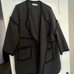 Grey coat with piping detail - bought in Hong Kong
