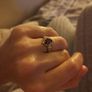Vintage Style Amethyst Stone Crystals Gold Tone Ring Image 6