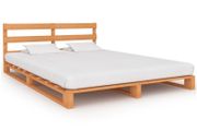 Pallet Bed Frame Brown Solid Pine Wood 200x200 cm