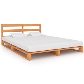 Pallet Bed Frame Brown Solid Pine Wood 200x200 cm