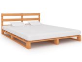 Pallet Bed Frame Brown Solid Pine Wood 120x200 cm