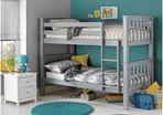 Grey or white bunk beds on sale with foam mattresses