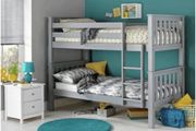Grey or white bunk beds on sale with foam mattresses