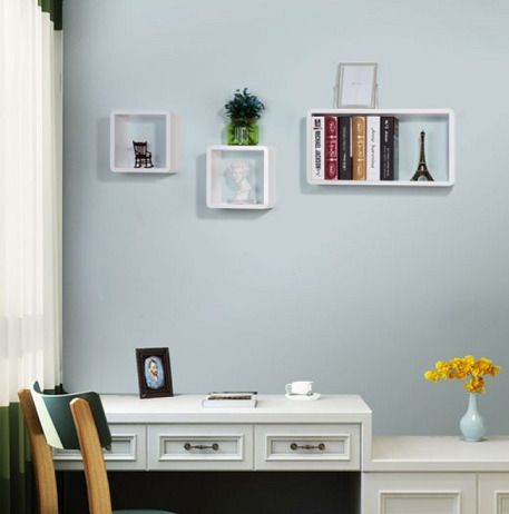 New Set of 3 White Floating Wall Shelves - FREE P&P
