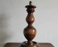 Mid century wood turned lamp