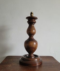 Mid century wood turned lamp