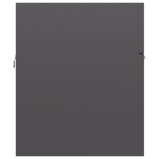 Sink Cabinet with Built-in Basin High Gloss Grey Chipboard