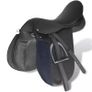 Horse Riding Saddle Set 17.5" Real Leather Black 18 cm 5-in-1 Image 4