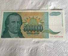 Rare Yugoslavia Banknote- 500000 Dinara