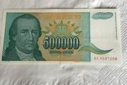 Rare Yugoslavia Banknote- 500000 Dinara