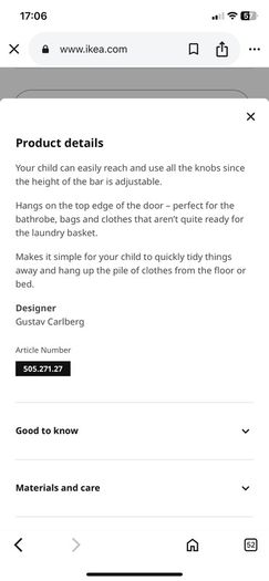 2 x Ikea door hanger (brand new)