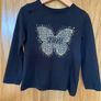 Girl's Black Sparkle Long Sleeve Top | Size 3-4 years Image 4
