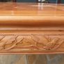 Solid wood Hand carved extendable dining table and six chairs with cushion covers Image 3