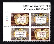 2009 Ireland The 400th Anniversary of the Plantation of Ulster Commemorative Stamps Plate Block 1A1A1A1A Mint Never Hinged (MNH)