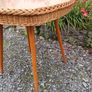 Very Rare Mid Century Wicker Table Image 6