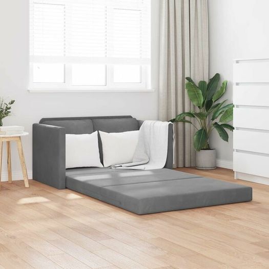 Folding Sofa Bed Dark Grey 122 x 70 x 60 cm Velvet
