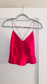 River Island Fuchsia Pink Strappy cropped Party Top